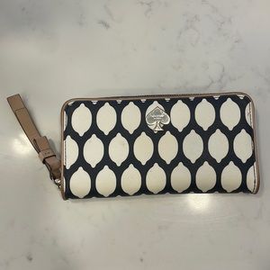 Kate Spade navy/cream lemon wallet